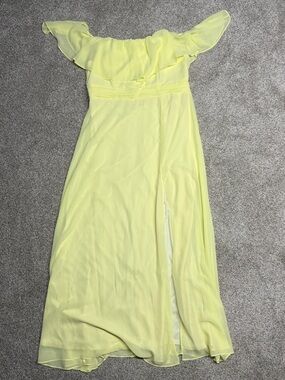 Ever Pretty Off-Shoulder Yellow Chiffon Evening Dress